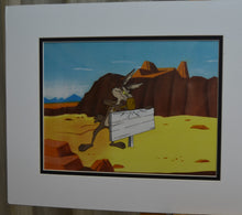 Load image into Gallery viewer, Looney Tunes - Original animation cel and drawing of Wile E. Coyote, Framed