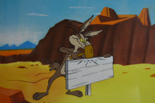 Load image into Gallery viewer, Looney Tunes - Original animation cel and drawing of Wile E. Coyote, Framed