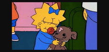 Load image into Gallery viewer, The Simpsons - Original drawing of Maggie Simpson and Bobo (Episode: Rosebud, 1993) classic scene
