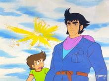 Load image into Gallery viewer, Great Mazinger - Original animation cel of Tetsuya Tsurugi and Shiro Kabuto, with master painted background