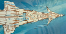 Load image into Gallery viewer, Captain Future - Original Panoramic Animation Cel, with master painted background
