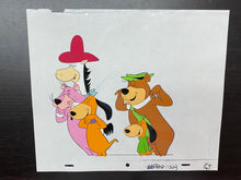 Load image into Gallery viewer, Original animation cel and drawing of Yogi Bear, Snagglepuss, Doggie Daddy & son and Quick Draw McGraw