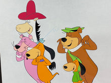 Load image into Gallery viewer, Original animation cel and drawing of Yogi Bear, Snagglepuss, Doggie Daddy & son and Quick Draw McGraw