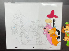 Load image into Gallery viewer, Original animation cel and drawing of Yogi Bear, Snagglepuss, Doggie Daddy & son and Quick Draw McGraw