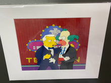 Load image into Gallery viewer, The Simpsons - Original animation cel of Krusty The Clown and Frank Sinatra, Episode: 'Black Widower' (1992)