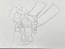 Load image into Gallery viewer, The Simpsons - Original drawing of Maggie Simpson and Bobo (Episode: Rosebud, 1993) classic scene