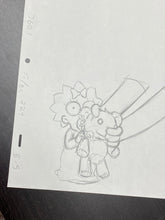 Load image into Gallery viewer, The Simpsons - Original drawing of Maggie Simpson and Bobo (Episode: Rosebud, 1993) classic scene