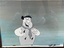 Load image into Gallery viewer, The Flintstones - Original animation cel and drawing of Frederick "Fred" Flintstone, with painted background