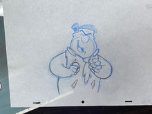 Load image into Gallery viewer, The Flintstones - Original animation cel and drawing of Frederick "Fred" Flintstone, with painted background