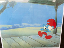 Load image into Gallery viewer, The Smurfs - Original animation cel of Papa Smurf, with printed background