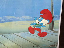 Load image into Gallery viewer, The Smurfs - Original animation cel of Papa Smurf, with printed background