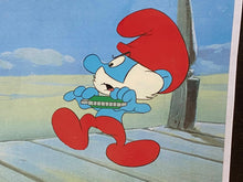 Load image into Gallery viewer, The Smurfs - Original animation cel of Papa Smurf, with printed background