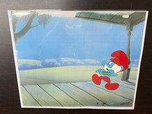 Load image into Gallery viewer, The Smurfs - Original animation cel of Papa Smurf, with printed background