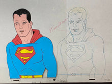 Load image into Gallery viewer, The Superman/Aquaman Hour of Adventure - Original animation cel and drawing of Superman