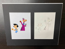 Load image into Gallery viewer, The Flintstones - Original animation cel and drawing of Betty and Dino