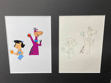 Load image into Gallery viewer, The Flintstones - Original animation cel and drawing of Betty and Dino