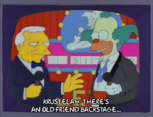 Load and play video in Gallery viewer, The Simpsons - Original animation cel of Krusty The Clown and Frank Sinatra, Episode: 'Black Widower' (1992)