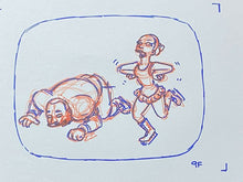 Load image into Gallery viewer, The Simpsons - Original drawing of Warren Sapp and Michelle Kwan, (Episode: Homer and Ned's Hail Mary, 2005)