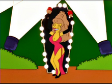 Load image into Gallery viewer, The Simpsons - Original drawing of Charo Baeza (Episode: The Old Man and the Key, 2002) 'My name is Charo, I shake my maracas'