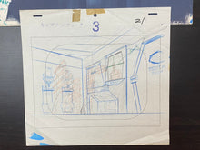 Load image into Gallery viewer, Captain Future - Original master painted background with matching animation drawing