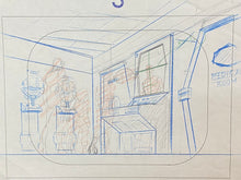 Load image into Gallery viewer, Captain Future - Original master painted background with matching animation drawing