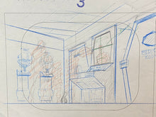 Load image into Gallery viewer, Captain Future - Original master painted background with matching animation drawing