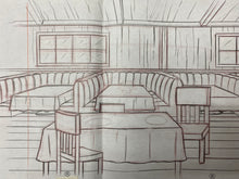 Load image into Gallery viewer, The Simpsons - Original drawing scene background of Moe's Bar, XL size