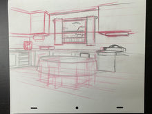 Load image into Gallery viewer, The Simpsons - Original drawing of Simpsons kitchen (scene background)