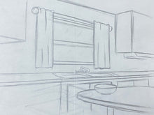 Load image into Gallery viewer, The Simpsons - Original drawing of Simpsons kitchen (scene background)