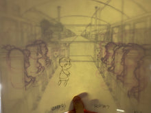 Load image into Gallery viewer, The Simpsons - Complete scene of 5 drawings of Otto, Milhouse in the School Bus + background