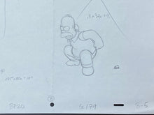Load image into Gallery viewer, The Simpsons - Original drawing of Homer Simpson, with animatic notes