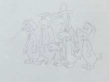 Load image into Gallery viewer, Original animation drawing of Yogi Bear, Snagglepuss, Doggie Daddy, Huckleberry Hound and Quick Draw McGraw