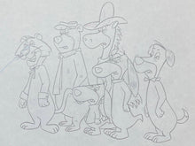 Load image into Gallery viewer, Original animation drawing of Yogi Bear, Snagglepuss, Doggie Daddy, Huckleberry Hound and Quick Draw McGraw