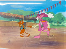 Load image into Gallery viewer, Pink Panther 2 original animation cels, with printed background