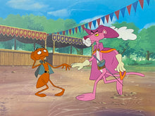 Load image into Gallery viewer, Pink Panther 2 original animation cels, with printed background