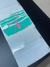 Load image into Gallery viewer, Pink Panther swimming, 2 original animation cels and drawings - BIG SIZE, rare