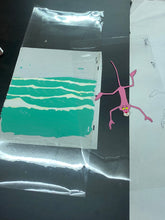 Load image into Gallery viewer, Pink Panther swimming, 2 original animation cels and drawings - BIG SIZE, rare