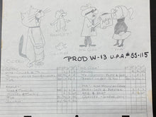 Load image into Gallery viewer, Mister Magoo (1960) - Original hand drawn storyboard page