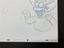 Load image into Gallery viewer, The Simpsons - Original drawing of Krusty the Clown (Episode: Kamp Krusty, 1992)