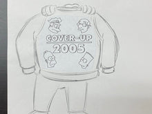Load image into Gallery viewer, The Simpsons - Original drawing of Chief Wiggum jacket's 'Cover-up 2005' - (Episode: Pranksta Rap, 2005)