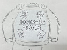 Load image into Gallery viewer, The Simpsons - Original drawing of Chief Wiggum jacket's 'Cover-up 2005' - (Episode: Pranksta Rap, 2005)