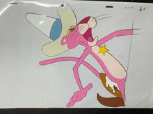 Load image into Gallery viewer, Pink Panther cowboy, original animation cel and drawing - BIG SIZE, rare