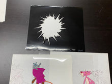Load image into Gallery viewer, Pink Panther with Robot, 2 original animation cels and drawings + Original Background