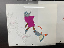 Load image into Gallery viewer, Pink Panther with Robot, 2 original animation cels and drawings + Original Background