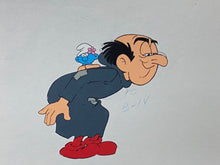 Load image into Gallery viewer, The Smurfs - Original animation cel of Gargamel and a Smurf
