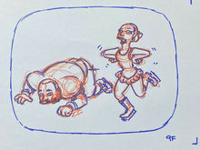 Load image into Gallery viewer, The Simpsons - Original drawing of Warren Sapp and Michelle Kwan, (Episode: Homer and Ned's Hail Mary, 2005)