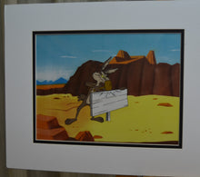 Load image into Gallery viewer, Looney Tunes - Original animation cel and drawing of Wile E. Coyote, Framed
