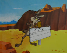 Load image into Gallery viewer, Looney Tunes - Original animation cel and drawing of Wile E. Coyote, Framed
