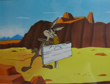 Load image into Gallery viewer, Looney Tunes - Original animation cel and drawing of Wile E. Coyote, Framed
