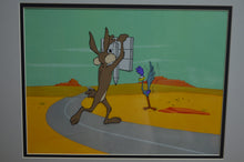 Load image into Gallery viewer, Looney Tunes - Original animation cel and drawing of Wile E. Coyote &amp; Road Runner, Framed
